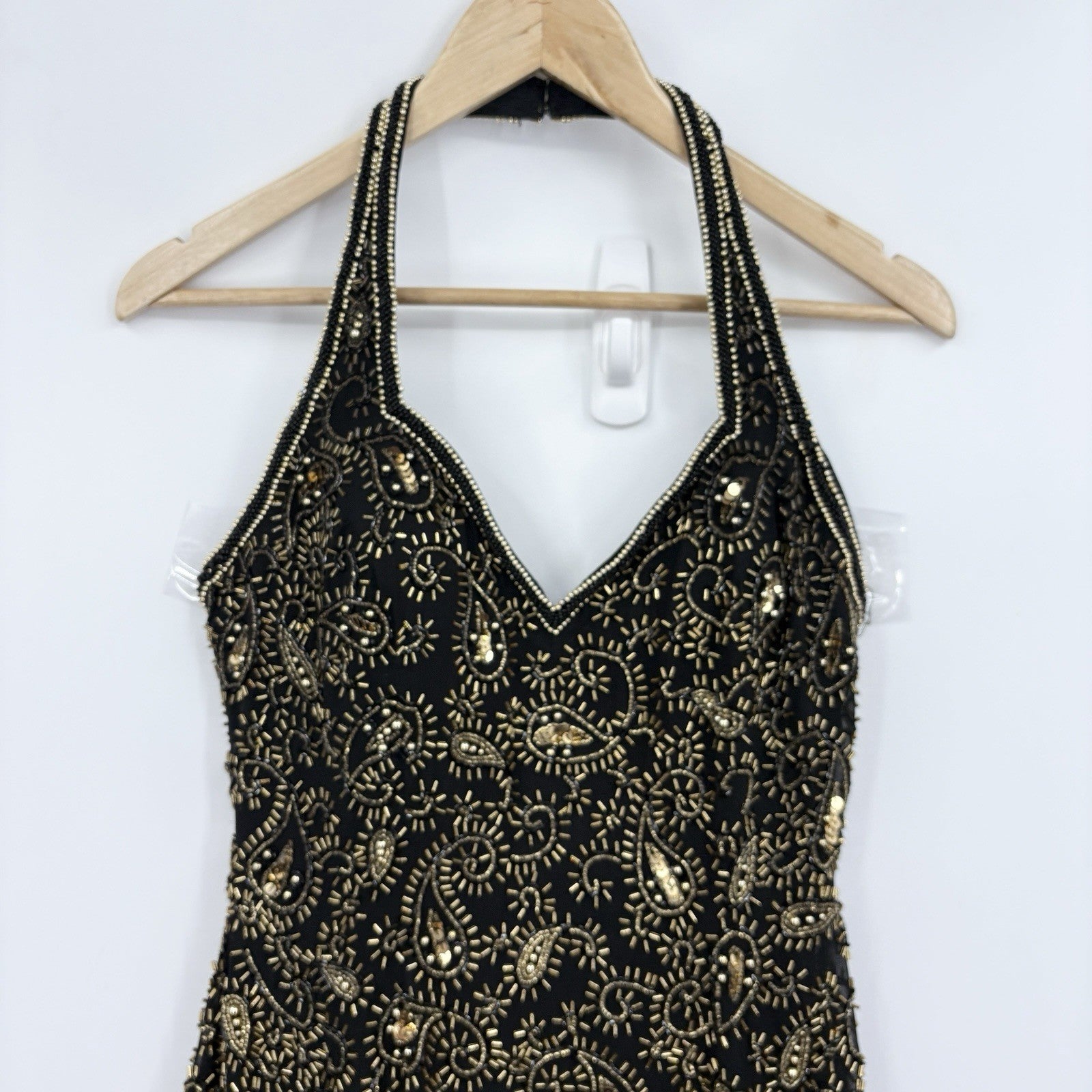 Vintage Niteline Beaded Halter Slip Dress