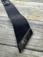 Vintage Cest Vrai Zebra Fashion Belt Size 28 Black Leather Safari