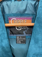 Cripple Creek Suede Leather Jacket Fringed Studded Beaded Teal Women's Large