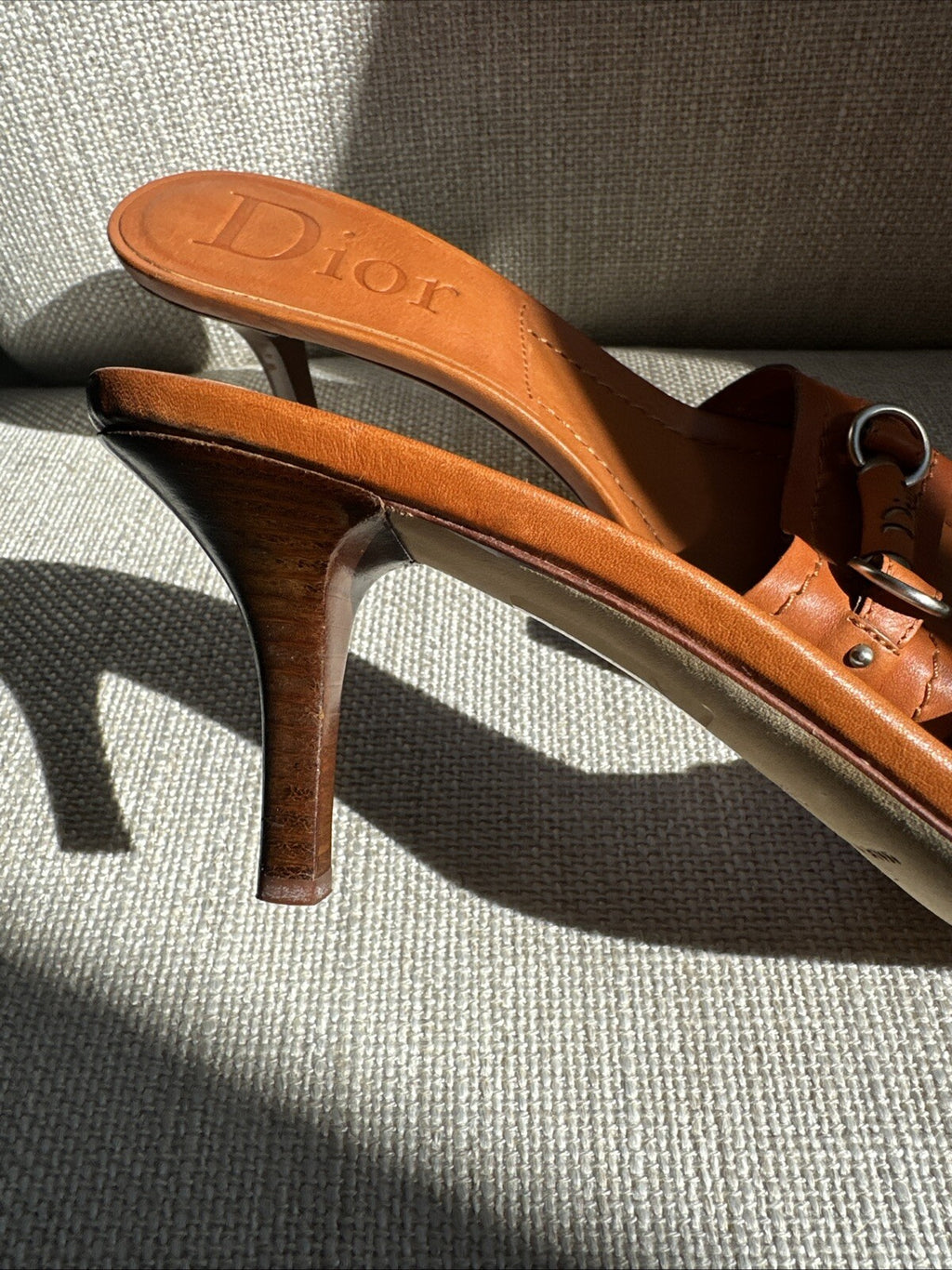 Dior Vintage Brown Leather Sandals Size 39 EU Woman’s 7.5-8 US size