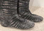 GIUSEPPE ZANOTTI Suede Croc Print Ballet Flat Pull On Boot Boots 38.5 / 8.5 Zip