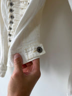 Plein Sud White Denim Napoleon Jacket Size XS