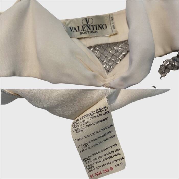 VALENTINO VINTAGE S/S 1997 RUNWAY SHEER EMBELLISHED GOWN SZ SMALL