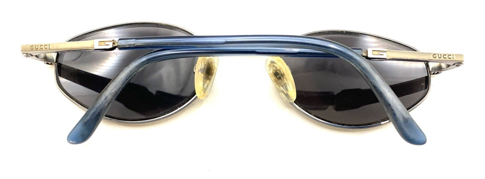 Gucci GG Light Gray Blue Metal Oval Eyeglasses Frames 49-20 Designer Men Women
