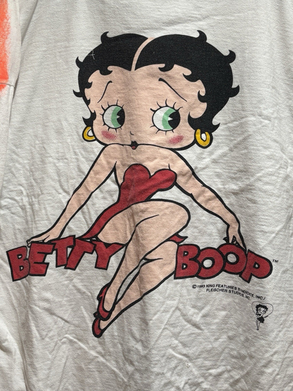 Vintage 1993 Betty Boop Big Heart Double Sided Mega Graphic T-Shirt sz OSFM*