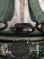 Jamin Puech Paris Beaded Sequin Leather Shoulder Bag Green