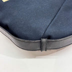 SAINT LAURENT Mombasa YSL Logo Navy Blue Canvas Shoulder Bag