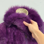Vintage Y2K Purple Rabbit and Fox Fur Jacket
