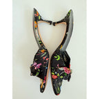 Gucci Flora Satin Bow Mule Heels Black Floral US 6