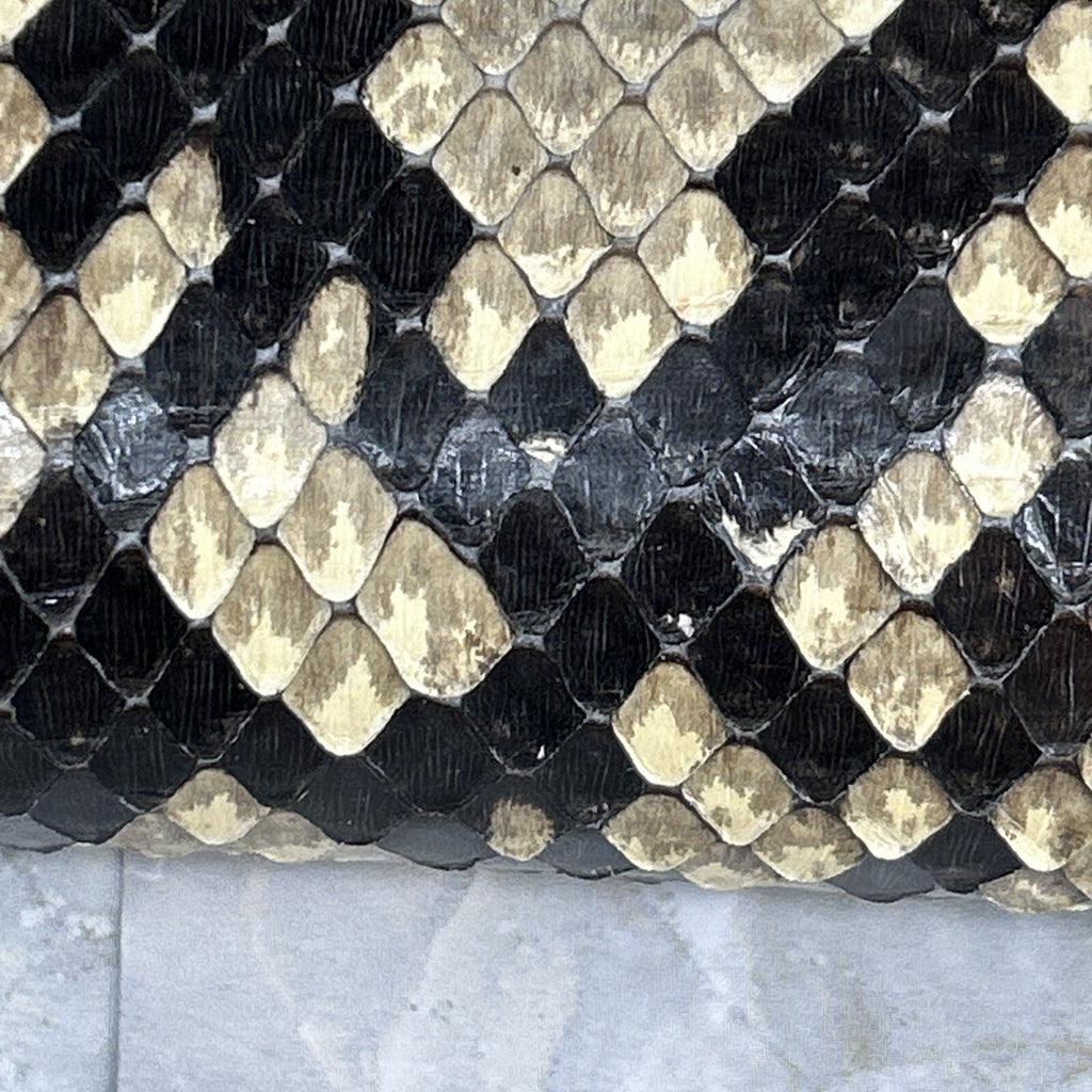 Vintage Handmade Python Skin Clutch Check Wallet With Pen Holder