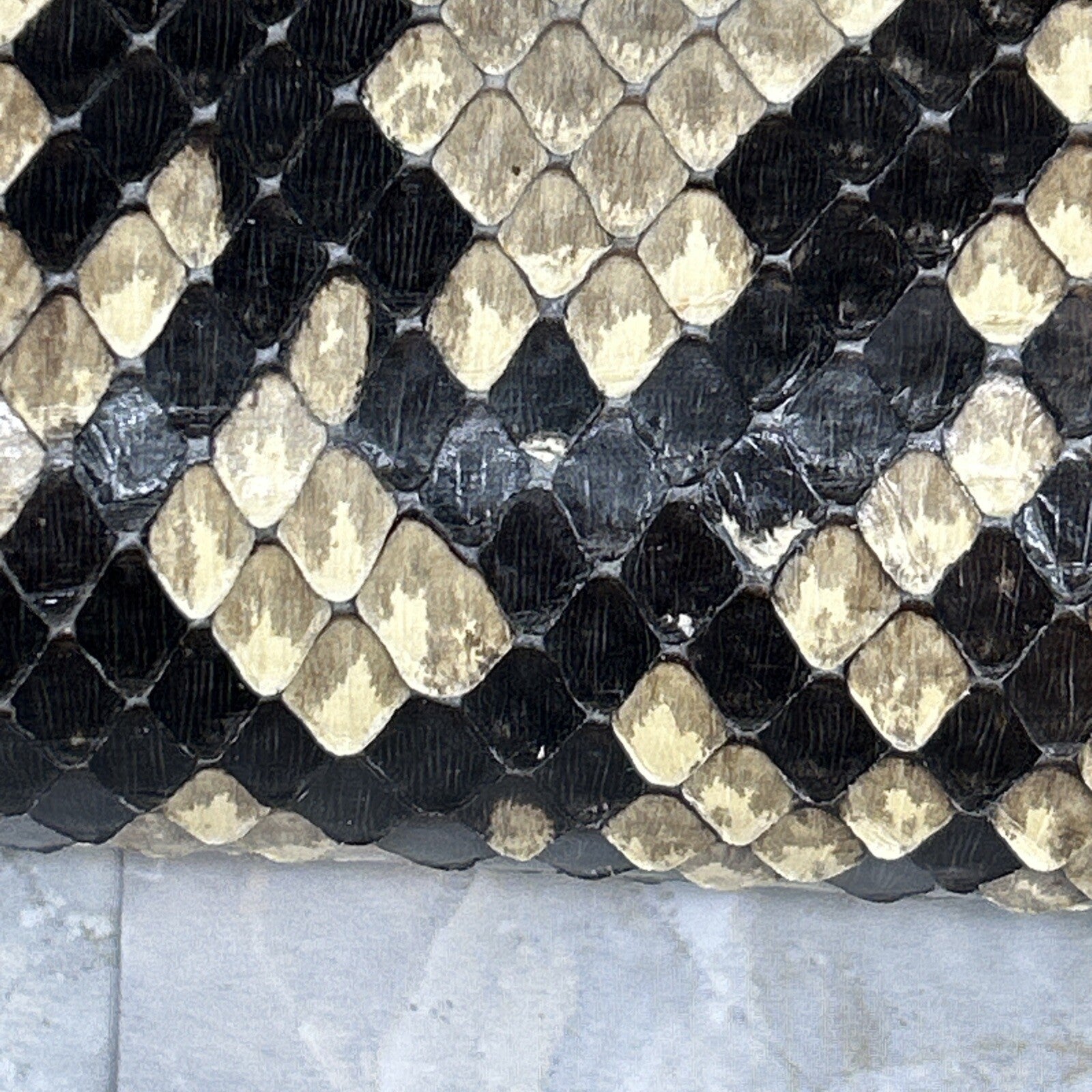 Vintage Handmade Python Skin Clutch Check Wallet With Pen Holder