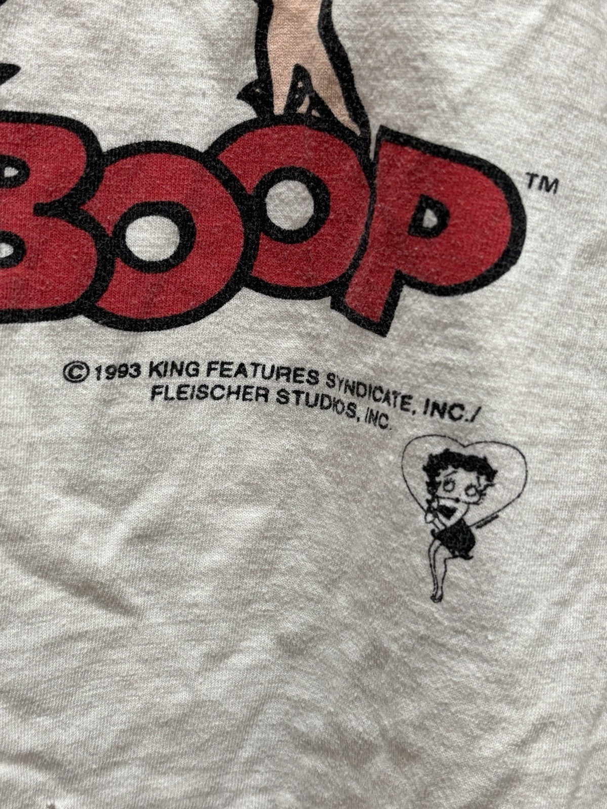 Vintage 1993 Betty Boop Big Heart Double Sided Mega Graphic T-Shirt sz OSFM*