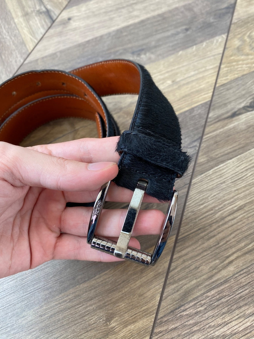 Vintage Tod’s Pony Hair Leather Belt