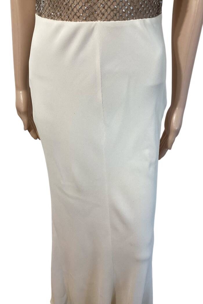 VALENTINO VINTAGE S/S 1997 RUNWAY SHEER EMBELLISHED GOWN SZ SMALL