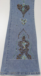 Cache Y2K Embellished Flared Denim Jeans Size 8