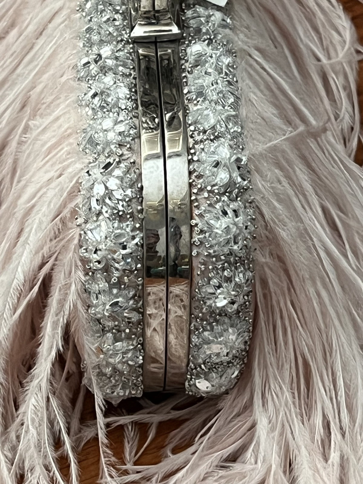 Alexander McQueen Vintage Pink Feather Knuckle Duster Skull Clutch