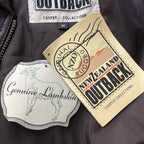 Vintage New Zealand Outback Bomber Jacket Leather Dark Brown Medium