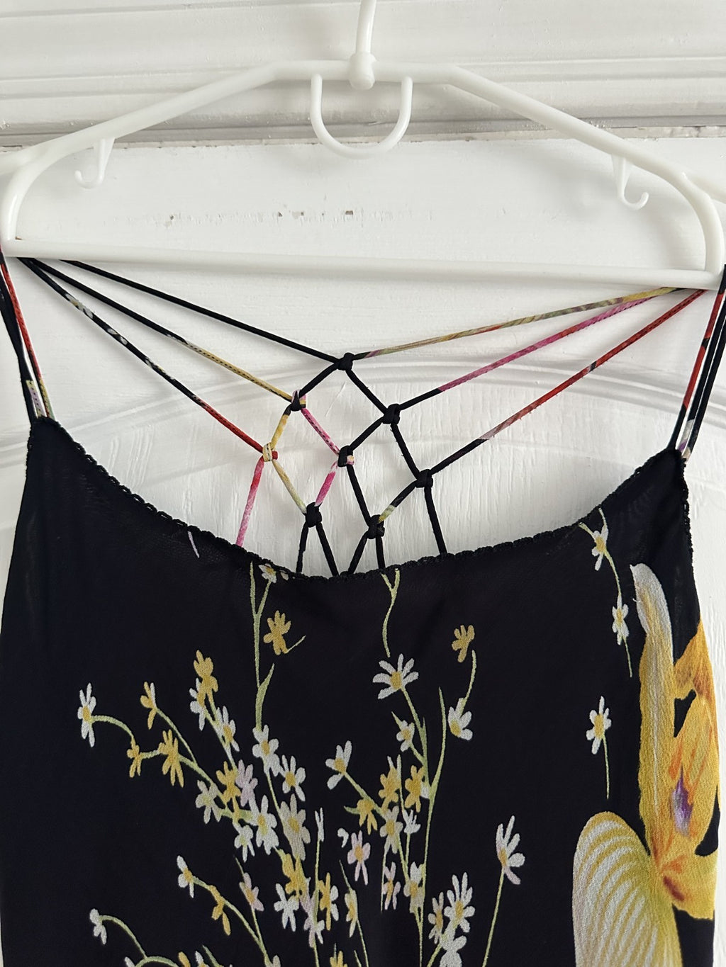 René Derhy Y2K Floral Spider Back Midi Dress