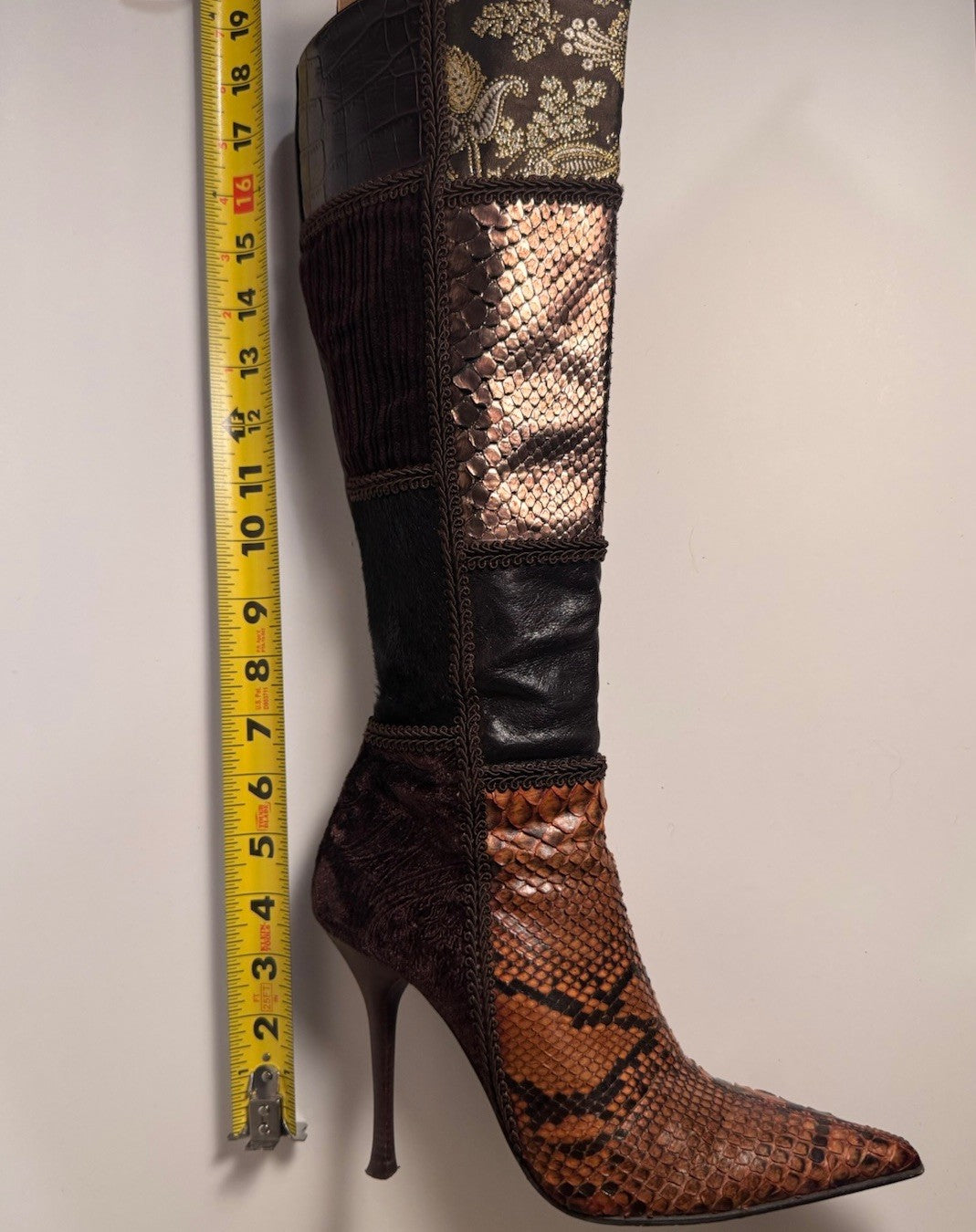 Le Silla Vero Cuoio Knee-High Boots Snake Skin|Fur|Italian Leather– EU36 / US5.5