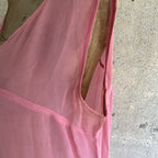 Vintage Late 1920s Early 1930s Bubblegum Pink Silk Chiffon Dress Sheer Ruffle