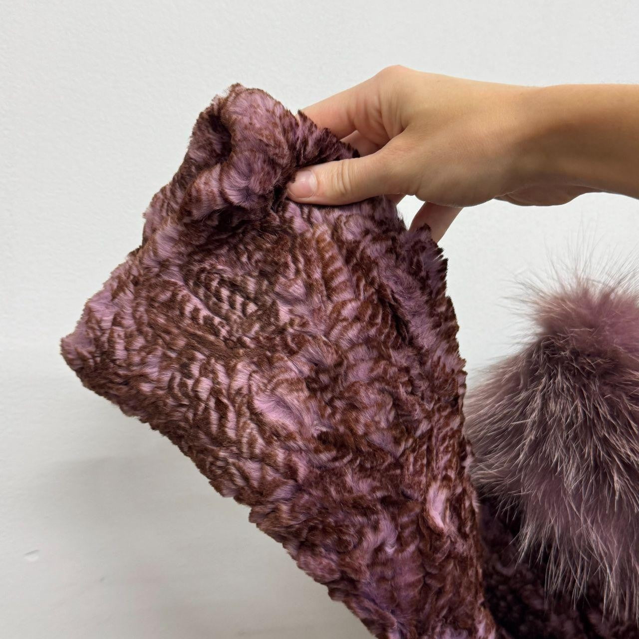 Vintage Y2K Purple Bolero Cropped Rabbit & Fox Fur Jacket Coat