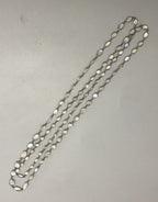 Victorian Silver Natural Moonstone Necklace /Guard  Chain 28g 122cm DLZX