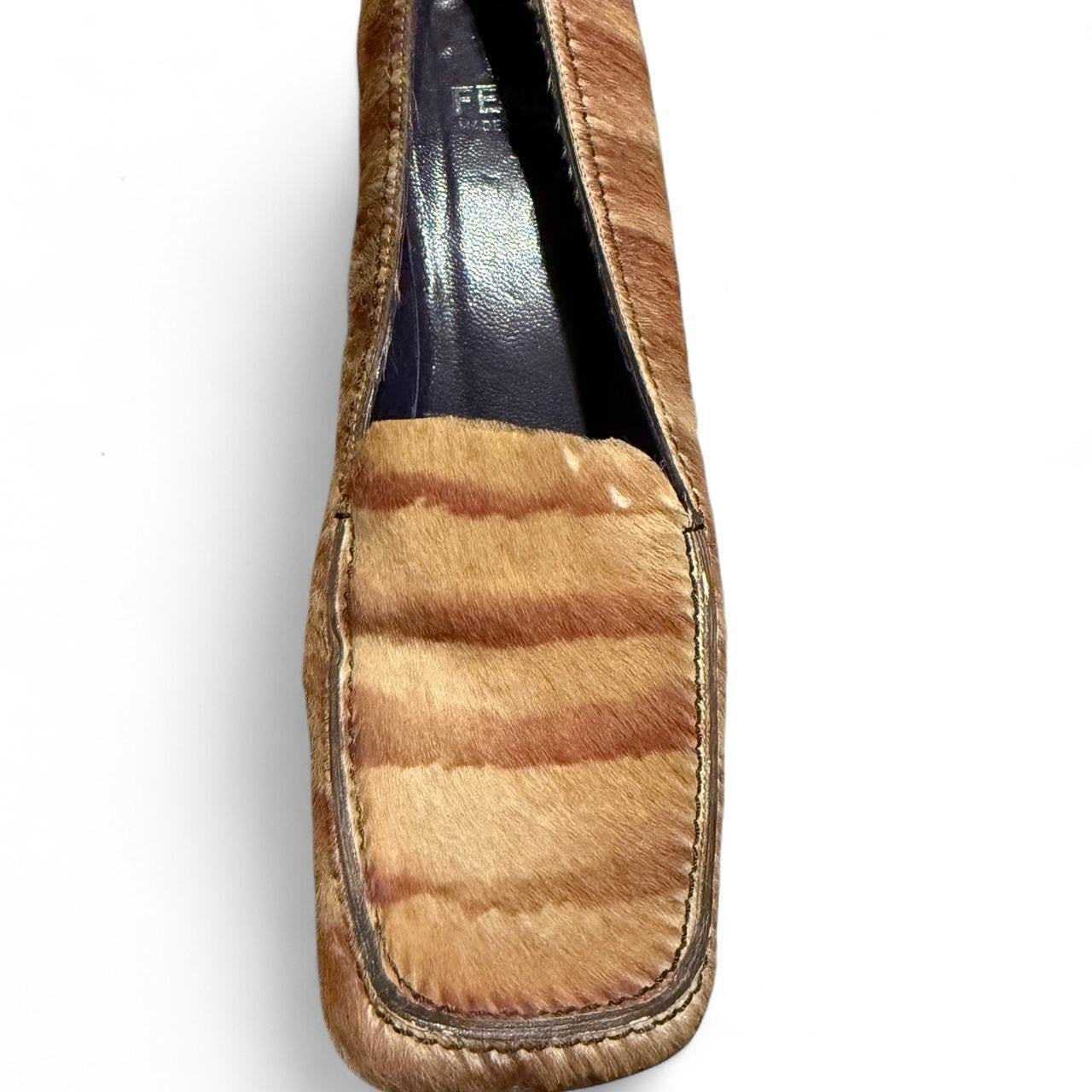 Vintage Fendi Ponyhair Square Toe Block Heels in good condition
