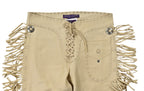 Ralph Lauren Purple Label Vintage Leather Western Fringed Pants New $3998