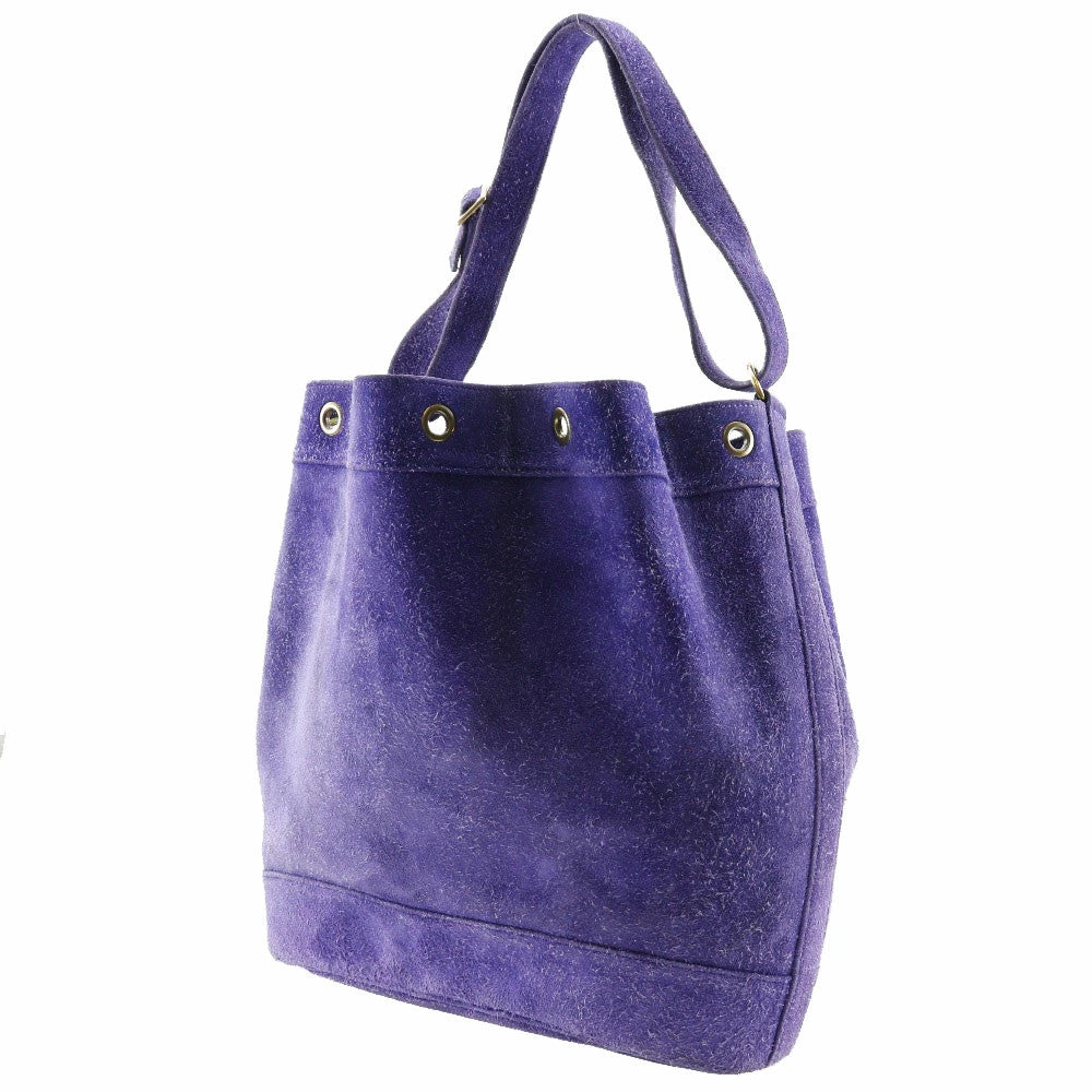 Hermes Market GM Shoulder Bag Suede Purple 1982 Women's #NB1676
