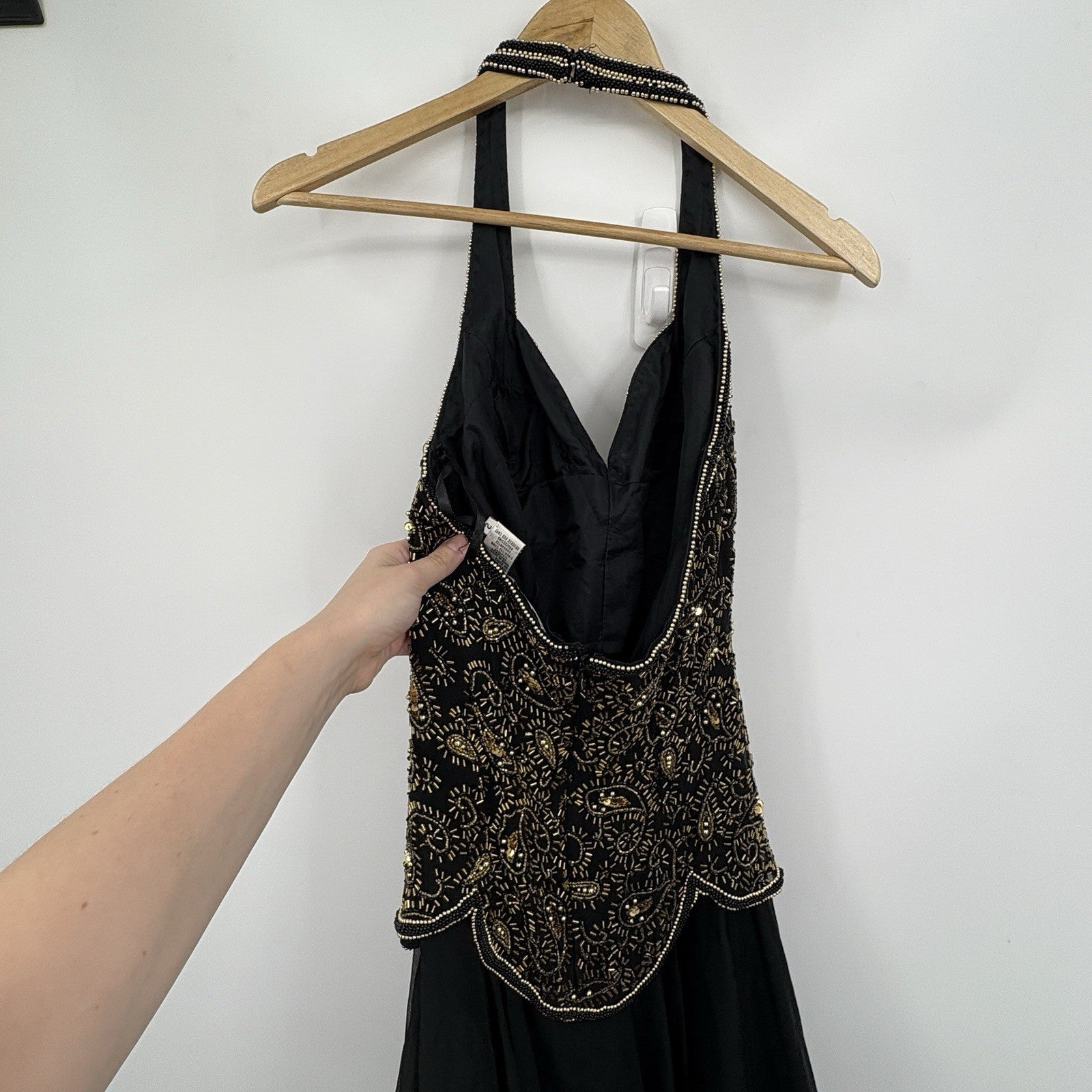 Vintage Niteline Beaded Halter Slip Dress