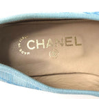 Chanel CC Logo Bow Cap Toe Ballerina Flats 38.5