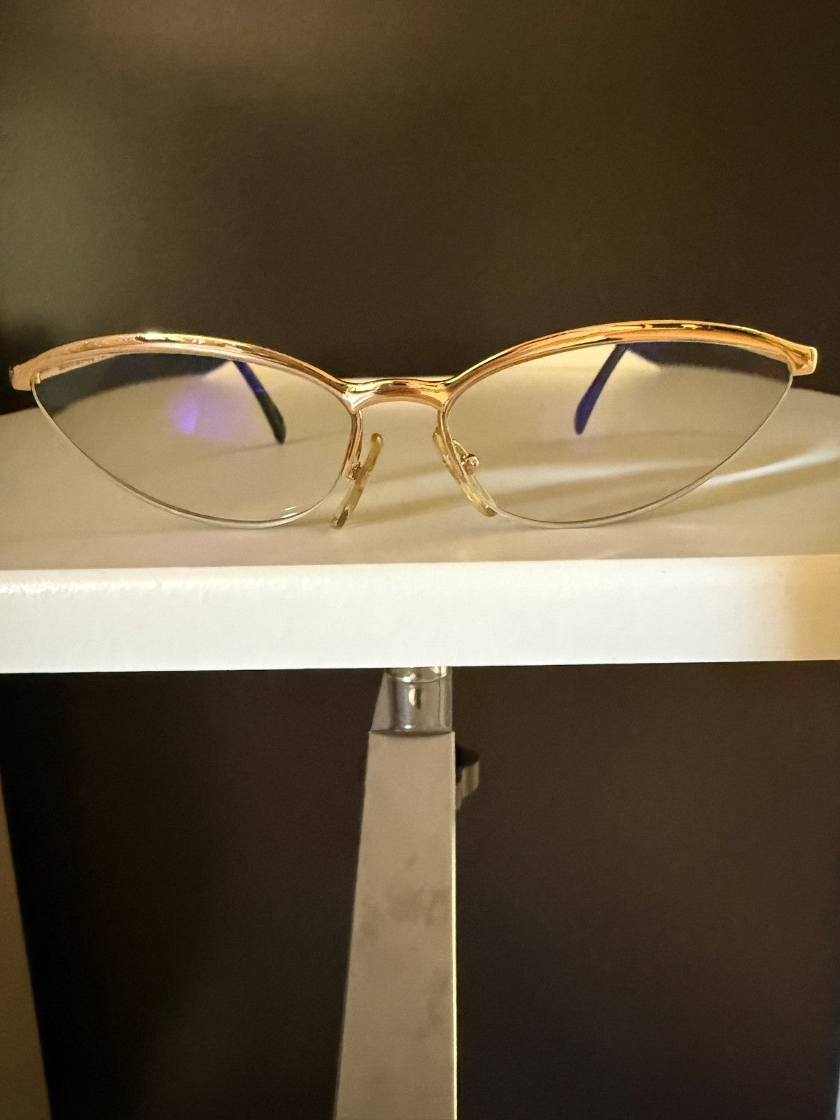 Gianfranco Ferre 1990's VINTAGE Cat Eye Sunglasses 191/S 012 Gold Half Rim