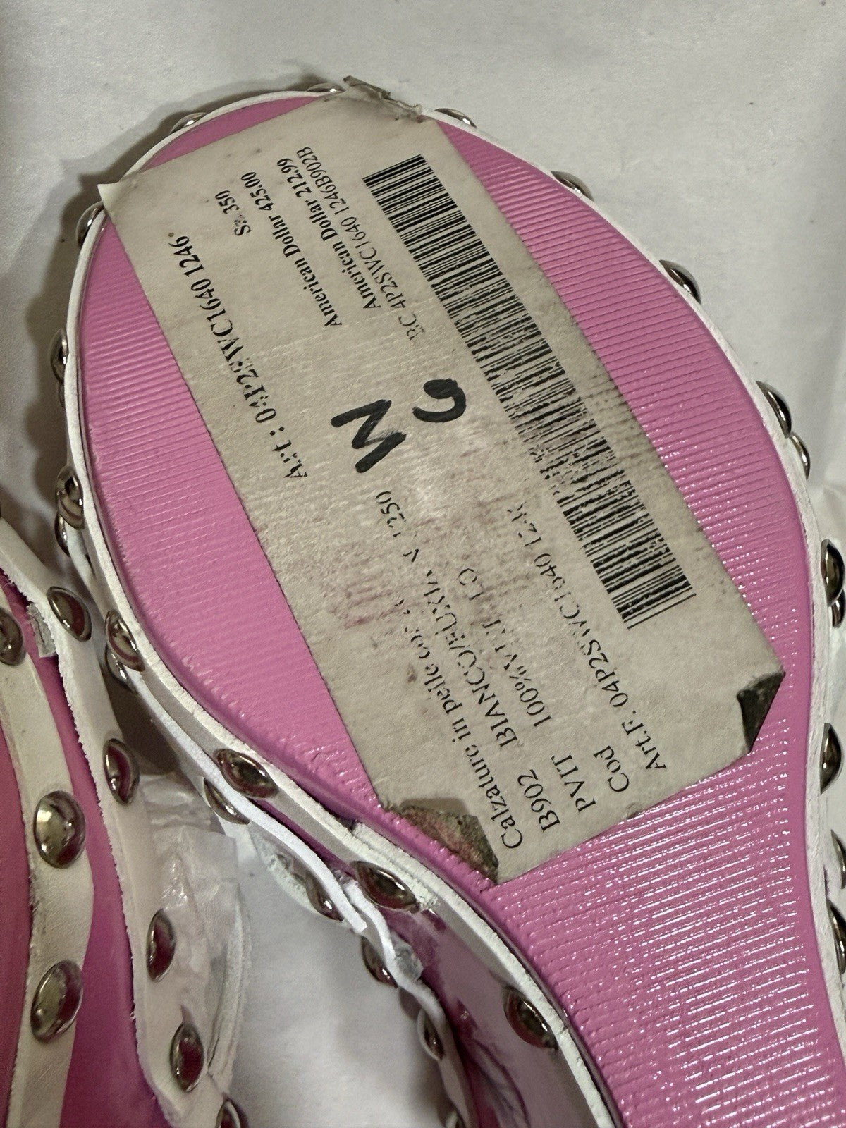 Vtg Dolce & Gabbana Pink Lucite Wedge Sandal Heels 35