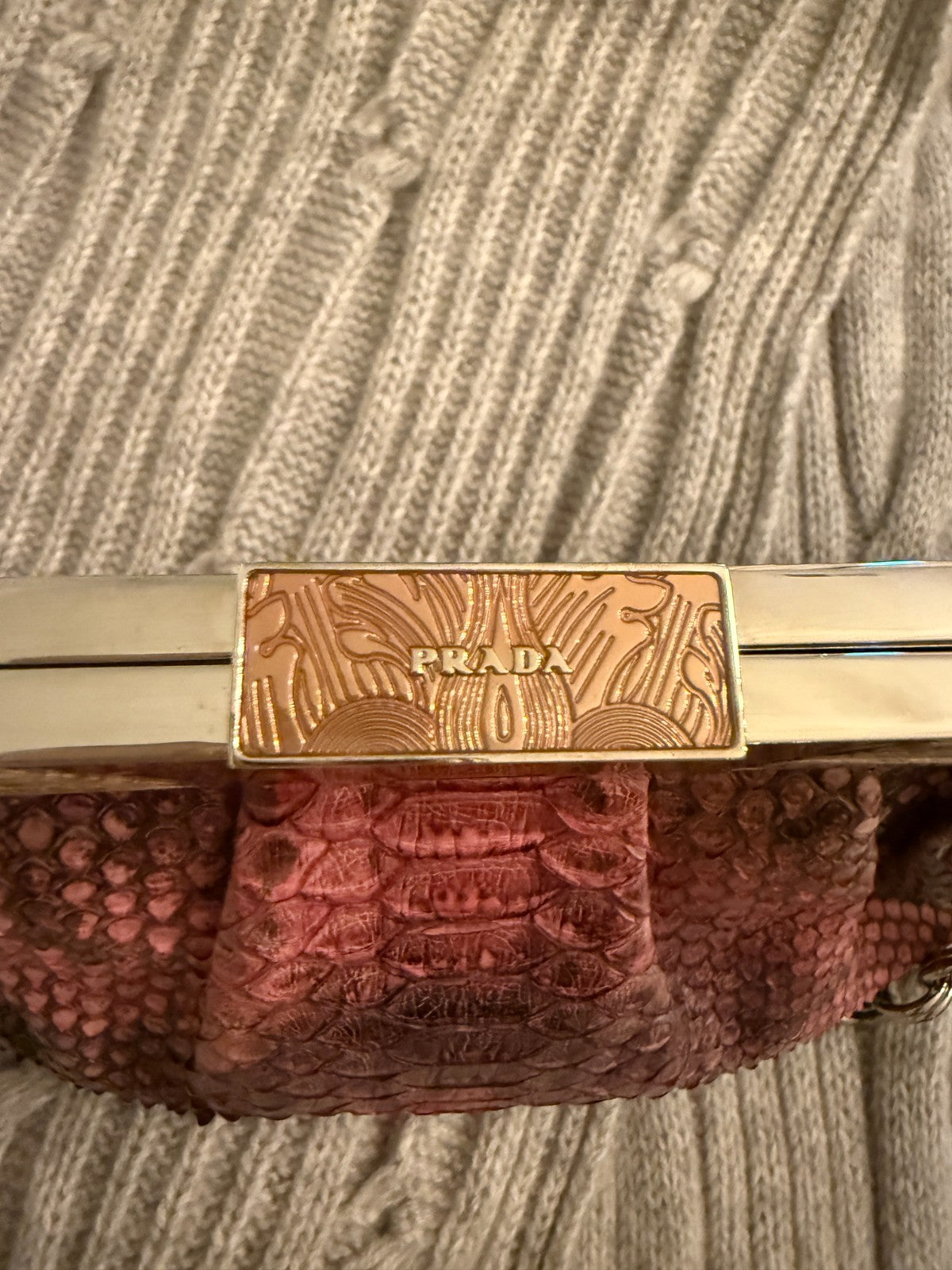 Vintage Prada Python with Lizard Handle and accents handbag