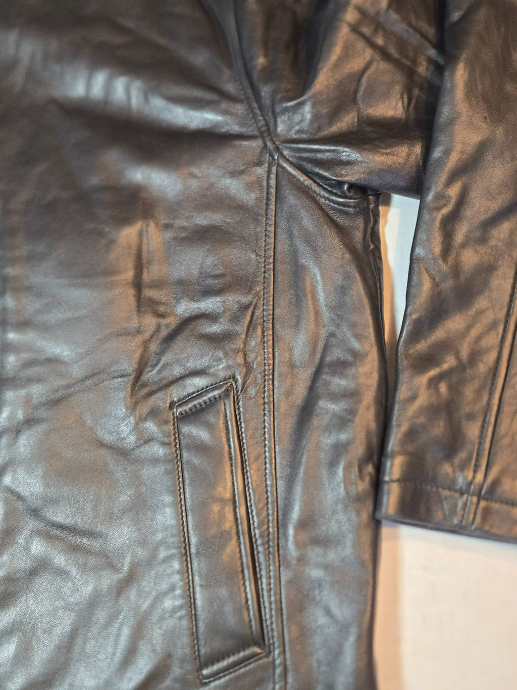 G-III Apparel Men's Leather Jacket Black Medium Y2K
