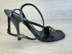 Vintage Casadei Black Leather Strappy Rhinestone Heel - Women's Size 6.5