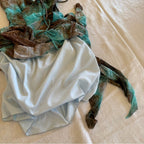 Turquoise Brown Tie Dye Slip Dress