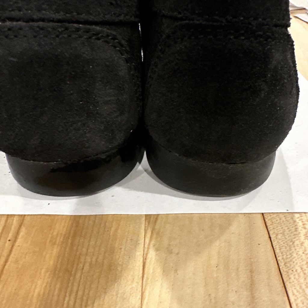 Costa Blanca Black Suede Driving Shoes with Leopard Print Calf Hair Size 8