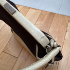 Prada Archive Vintage Y2K Bag 2000s Leather Shoulder Pu Brown Beige Silver Used