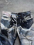 Vintage 2000's Roberto Cavalli Abstract Psychedelic Print Jeans Pants sz XL