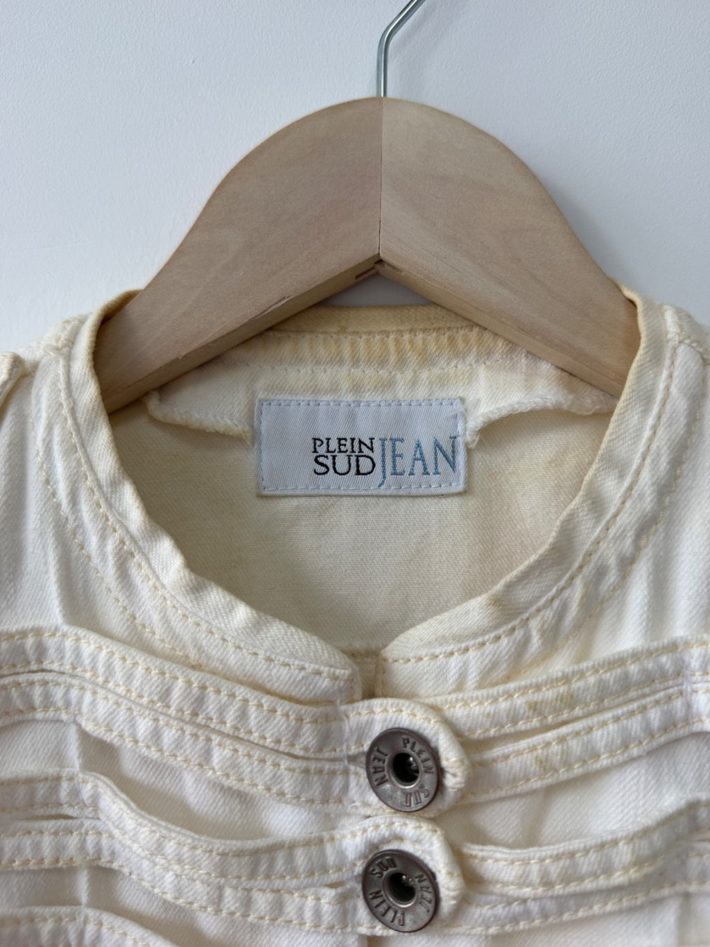 Plein Sud White Denim Napoleon Jacket Size XS