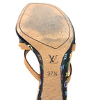 Louis Vuitton Takashi Murakami Retro Vintage Bow Monogram Wedge Sandals 37.5