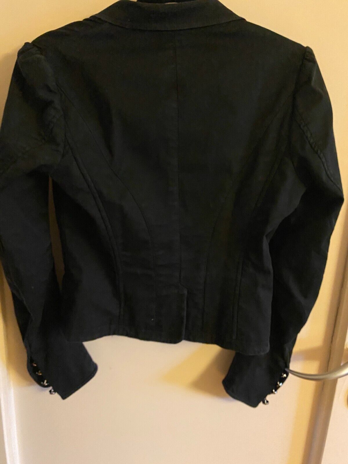 Designer Dolce&Gabbana D&G 90s Corset Gaultier Lace Black Blazer Size 28 S M