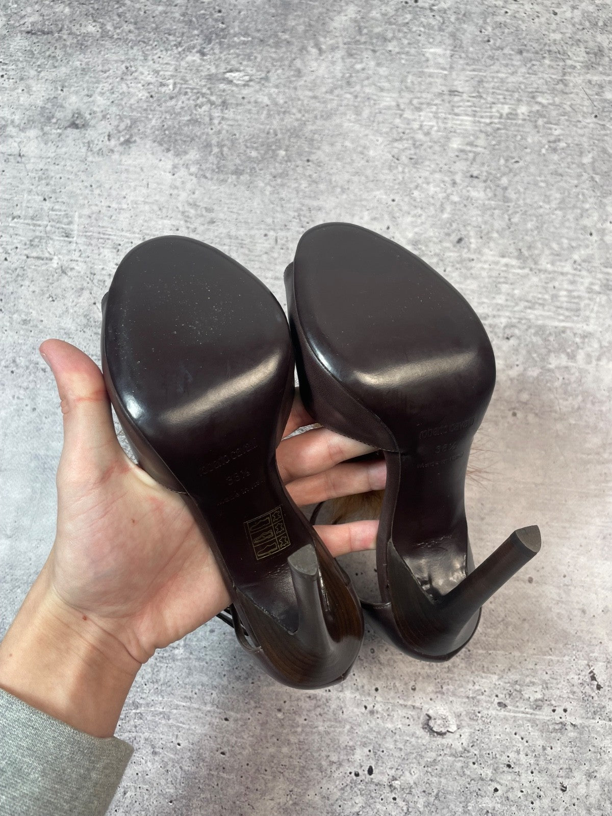 Roberto Cavalli 2000s Brown Fur High Heels