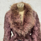 Vintage Y2K Mauve Rabbit & Coyote Fur Jacket