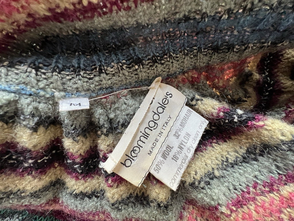 1970s Vintage Missoni Striped Crochet Knit Sweater Duster Made In Italy