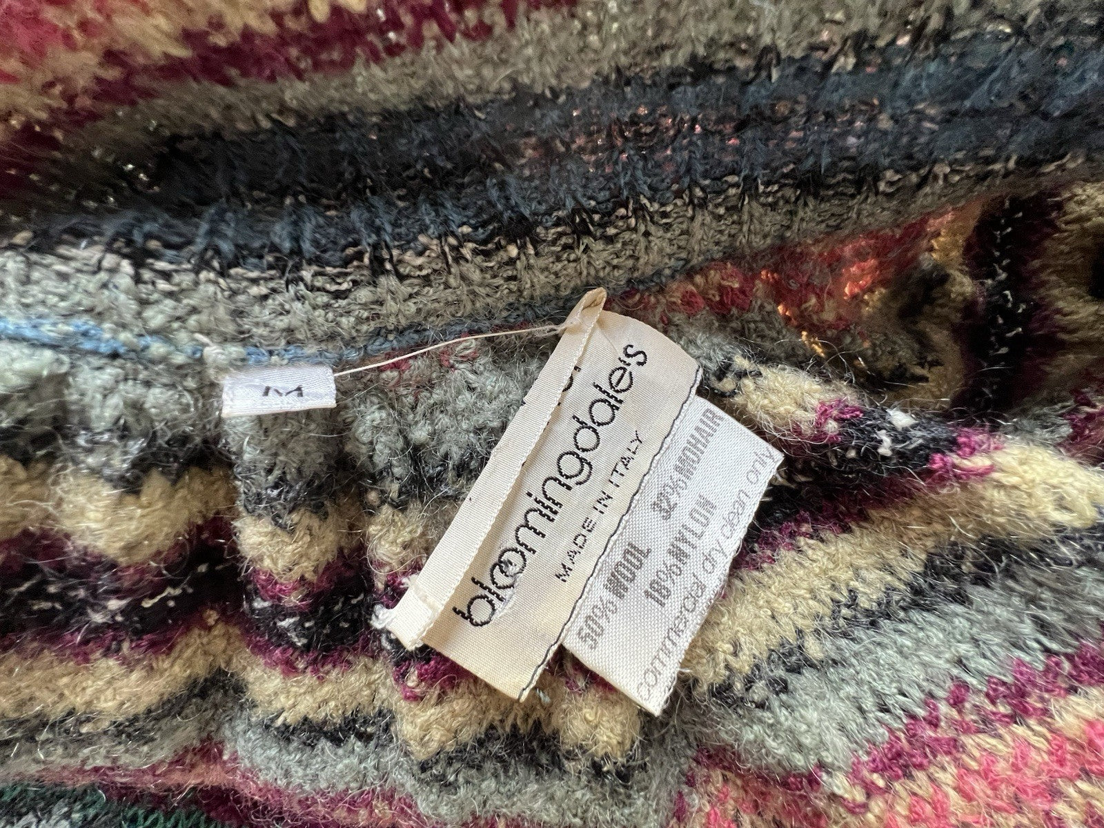 1970s Vintage Missoni Striped Crochet Knit Sweater Duster Made In Italy