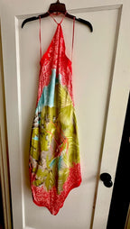 Laetitia Hecht Ineptie Paris Silk Halter Maxi Dress Y2K France Size 40