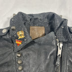 Double D Ranch Angels on Horseback Biker Jacket Black Leather Medium