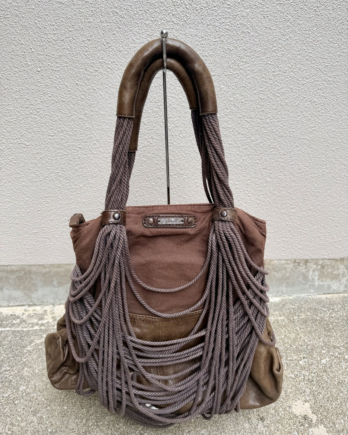Diesel Y2K Brown Rope Fringe Shoulder Bag
